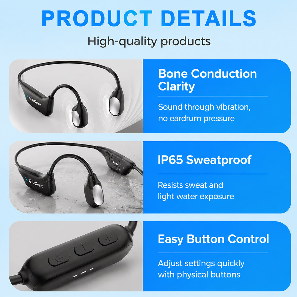 🔥 Final 2 Hours : Only Limited Stock Left🏆GluCent®  Bone Conduction Smart Hearing Headphones （Mayo Clinic Recommended）