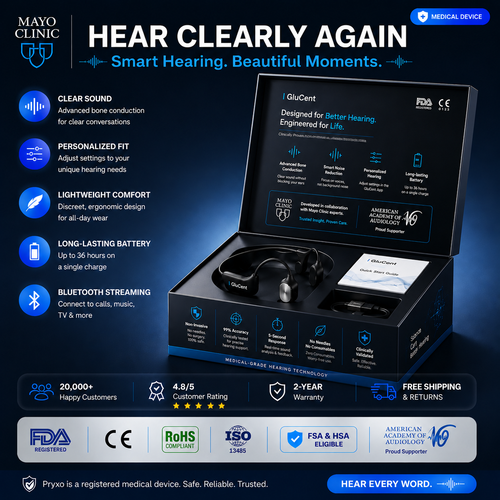 🔥 Final 2 Hours : Only Limited Stock Left🏆GluCent®  Bone Conduction Smart Hearing Headphones （Mayo Clinic Recommended）